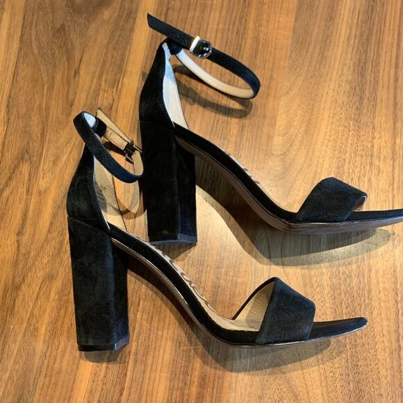 Sam Edelman suede dress sandal, chunky heel, EUC, sz 9, ankle strap, - Picture 6 of 16